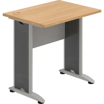 Psací stůl CE 800 – Stůl pracovní rovný 80 cm, hl. 60 cm - Dub , Šedá , Šedý kov
