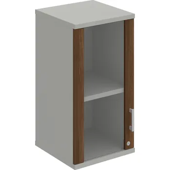 Policová skříň SZ 2 40 02 L H – Skříň policová dvéřová 76,8 × 40 cm - Ořech , Šedá , USH – hranatá