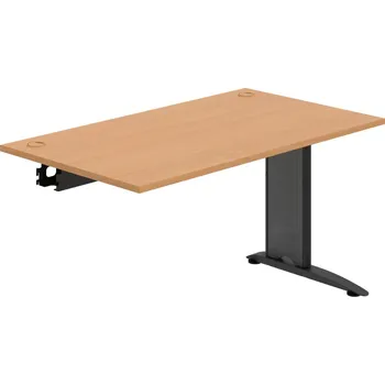 Psací stůl FS 1400 R – Stůl pracovní řetězící rovný 140 cm - Buk , Černý kov