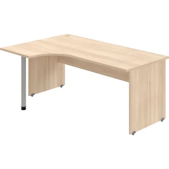 Psací stůl GE 1800 60 P – Stůl ergo 180 × 120 cm, pravý - Akát , Akát , Šedý kov
