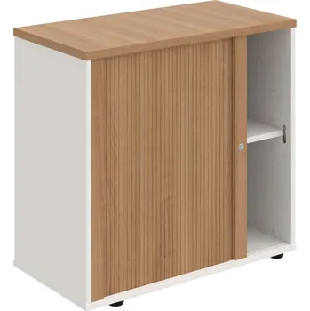 SPRZ 80 40 L – Skříňka ke stolu, roletová, levá, š. 80 cm - Višeň , Bílá , Višeň