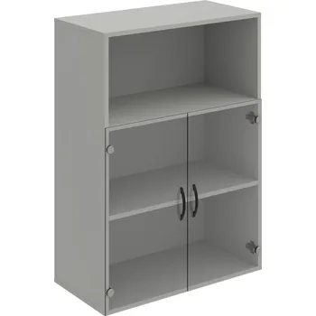 Policová skříň D 3 80 05 – Skříň policová dvéřová 111 × 80 cm - Čiré , Šedá , UCO – černá