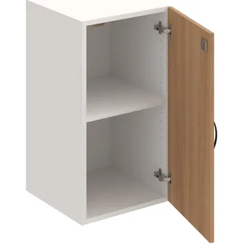 Policová skříň DZ 2 40 01 – Skříň policová dvéřová 74 × 40 cm - Višeň , Bílá , UCO – černá