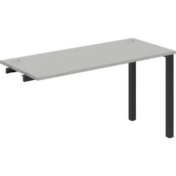 Psací stůl UE 1400 R – Stůl pracovní délky 140 cm, hl. 60 cm, k řetězení - Šedá , Černý kov