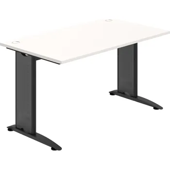 Psací stůl FS 1400 – Stůl pracovní rovný 140 cm - Bílá , Černý kov