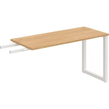 Psací stůl UE O 1400 RU – Stůl pracovní délky 140 cm, hl. 60 cm, k řetězení - Dub , Bílý kov
