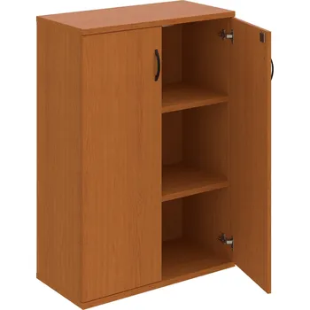 Policová skříň SZ 3 80 01 – Skříň policová dvéřová 115,2 × 80 cm - Třešeň , Třešeň , UCO – černá