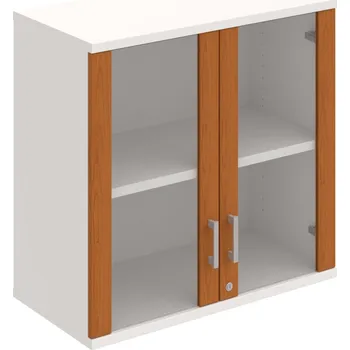 Policová skříň SZ 2 80 02 H – Skříň policová dvéřová 76,8 × 80 cm - Třešeň , Bílá , USH – hranatá