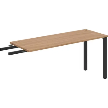 Psací stůl UE 1600 RU – Stůl pracovní délky 160 cm, hloubka 60 cm, k řetězení - Višeň , Černý kov