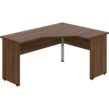 Psací stůl GEV 60 L – Stůl ergo levý 160 × 120 cm - Ořech , Ořech , Šedý kov