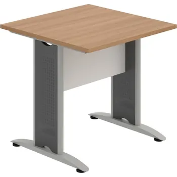 Jednací stůl CJ 800 – Stůl jednací rovný 80 cm - Višeň , Bílá , Šedý kov