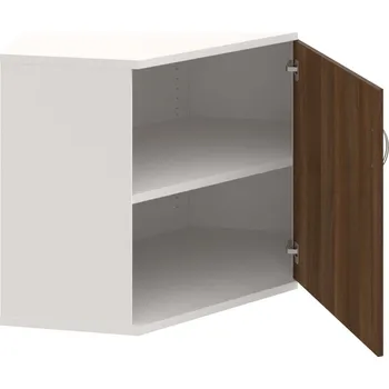 Policová skříň SRV 2 01 P – Skříň vnitřní roh pravá 76,8 cm - Ořech , Bílá , USN – Hobis