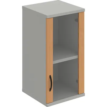 Policová skříň S 2 40 02 P H – Skříň policová dvéřová 76,8 × 40 cm - Buk , Šedá , UCO – černá