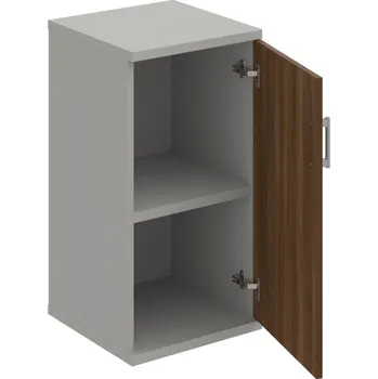 Policová skříň S 2 40 01 P – Skříň policová dvéřová 76,8 × 40 cm - Ořech , Šedá , USH – hranatá