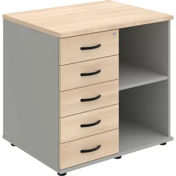 SPKZ 3 80 60 L N – Skříňka ke stolu, levá, s centrálním zamykáním - Akát , Šedá , UCO – černá