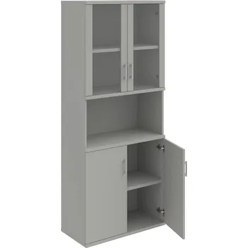 Policová skříň S 5 80 07 – Skříň policová dvéřová 192 × 80 cm - Šedá , Šedá , USH – hranatá