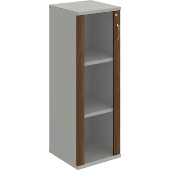 Policová skříň SZ 3 40 02 L – Skříň policová dvéřová 115,2 × 40 cm - Ořech , Šedá , USN – Hobis