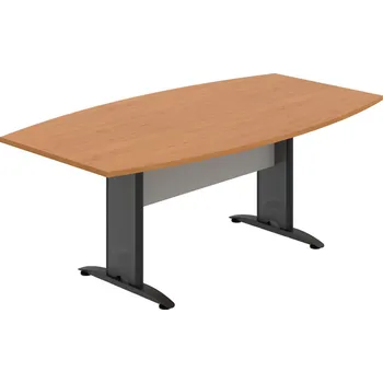 Jednací stůl CJ 200 – Stůl jednací sud 200 cm - Olše , Šedá , Černý kov