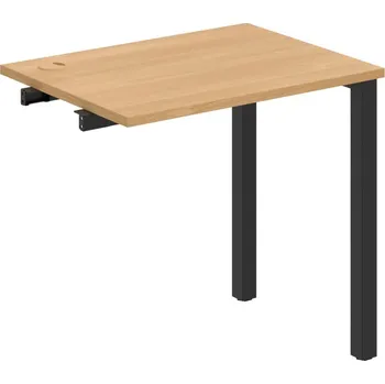 Psací stůl UE 800 R – Stůl pracovní délky 80 cm, hl. 60 cm, k řetězení - Dub , Černý kov