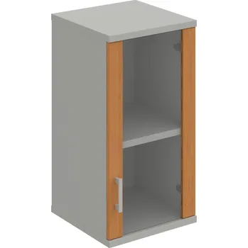 Policová skříň S 2 40 02 P H – Skříň policová dvéřová 76,8 × 40 cm - Olše , Šedá , USH – hranatá