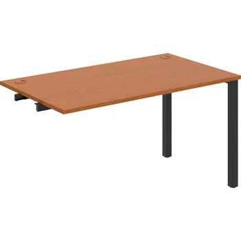 Psací stůl US 1400 R – Stůl pracovní délky 140 cm, k řetězení - Třešeň , Černý kov