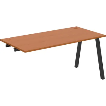 Psací stůl US A 1600 R – Stůl pracovní délky 160 cm, k řetězení - Třešeň , Černý kov