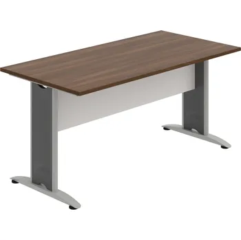 Jednací stůl CJ 1600 – Stůl jednací rovný 160 cm - Ořech , Bílá , Šedý kov