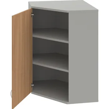 Policová skříň SRV 3 01 L H – Skříň vnitřní roh levá 115,2 cm - Višeň , Šedá , USN – Hobis