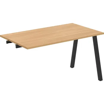 Psací stůl UJ A 1400 R – Stůl jednací rovný délky 140 cm, k řetězení - Dub , Černý kov