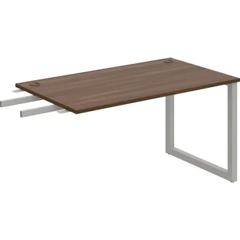 Psací stůl US O 1400 RU – Stůl pracovní délky 140 cm, k řetězení - Ořech , Šedý kov