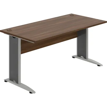 Psací stůl CS 1600 – Stůl pracovní rovný 160 cm - Ořech , Ořech , Šedý kov