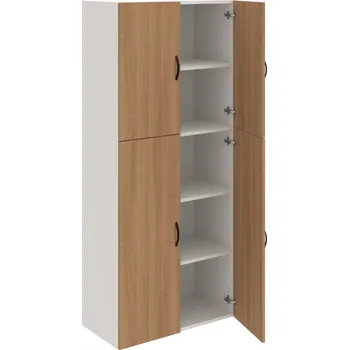 Policová skříň D 5 80 06 – Skříň policová dvéřová 185 × 80 cm - Višeň , Bílá , UCO – černá