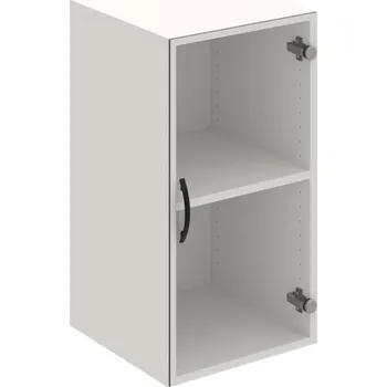 Policová skříň D 2 40 02 – Skříň policová dvéřová 74 × 40 cm - Čiré , Bílá , UCO – černá