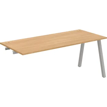 Psací stůl US A 1800 R – Stůl pracovní délky 180 cm, k řetězení - Dub , Šedý kov