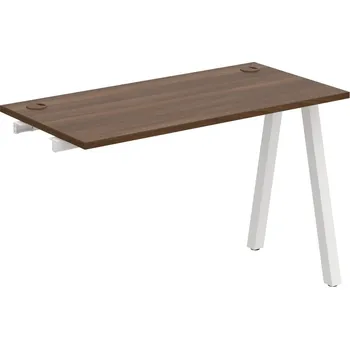 Psací stůl UE A 1200 R – Stůl pracovní délky 120 cm, hl. 60 cm, k řetězení - Ořech , Bílý kov