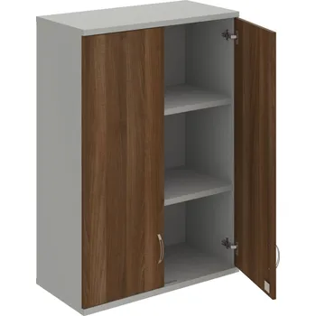 Policová skříň SZ 3 80 01 H – Skříň policová dvéřová 115,2 × 80 cm - Ořech , Šedá , USN – Hobis