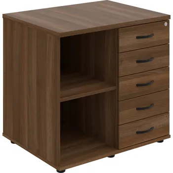 SPKZ 3 80 60 P P – Skříňka ke stolu, pravá, s centrálním zamykáním - Ořech , Ořech , UCO – černá