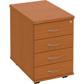 Zásuvkový kontejner K 34 C N – Kontejner, 4 zásuvky, cent. zamykání, léta napříč, hl. 60 cm - Třešeň , Třešeň , USN – Hobis