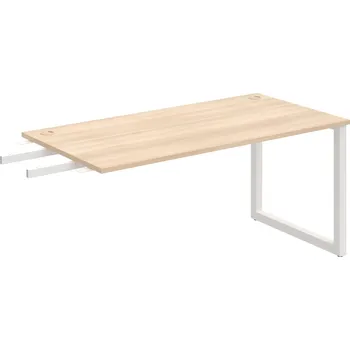 Psací stůl US O 1600 RU – Stůl pracovní délky 160 cm, k řetězení - Akát , Bílý kov