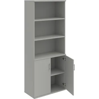 Policová skříň S 5 80 03 – Skříň policová dvéřová 192 × 80 cm - Šedá , Šedá , USH – hranatá