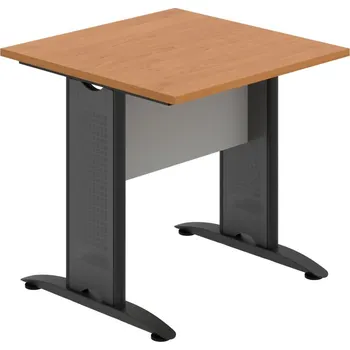 Jednací stůl CJ 800 – Stůl jednací rovný 80 cm - Olše , Šedá , Černý kov