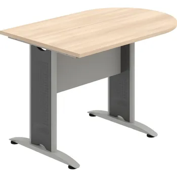 Jednací stůl CP 1200 1 – Stůl jednací oblouk 120 cm - Akát , Šedá , Šedý kov