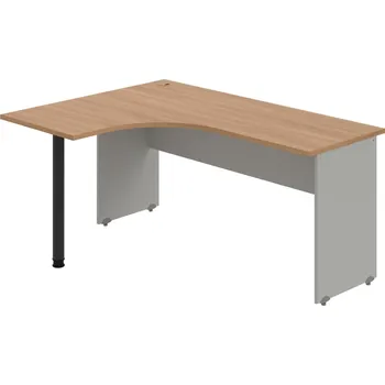 Psací stůl GE 60 P – Stůl ergo pravý 160 × 120 cm - Višeň , Šedá , Černý kov