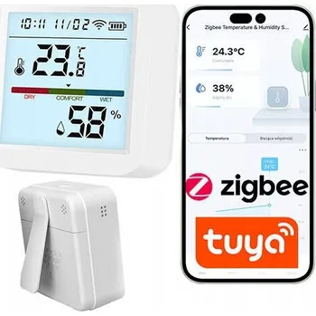 Meteostanice Senzor teploty a vlhkosti Zigbee 3.0 teploměr LCD displej TUYA SMART