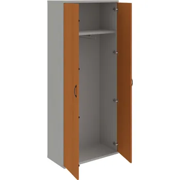 Policová skříň S 5 80 01 – Skříň šatní dvéřová 192 × 80 cm - Třešeň , Šedá , UCO – černá