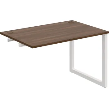 Psací stůl US O 1200 R – Stůl pracovní délky 120 cm, k řetězení - Ořech , Bílý kov