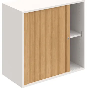 Policová skříň DZ 2 80 03 L – Skříň polic rolet levá 74 × 80 cm - Bílá , Dub