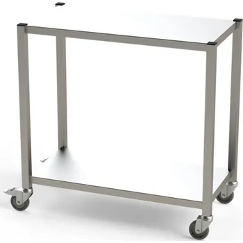 Nerezový přepravní vozík do čistých prostor, 2 úrovně, s hladkými policemi, 1200 x 400 x 1000 mm