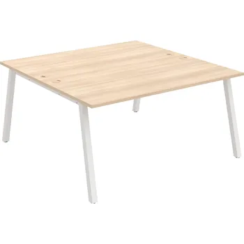 Psací stůl USD A 1600 – Stůl pracovní 160 × 160 cm - Akát , Bílý kov