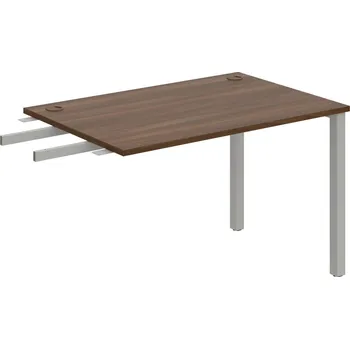 Psací stůl US 1200 RU – Stůl pracovní délky 120 cm, k řetězení - Ořech , Šedý kov